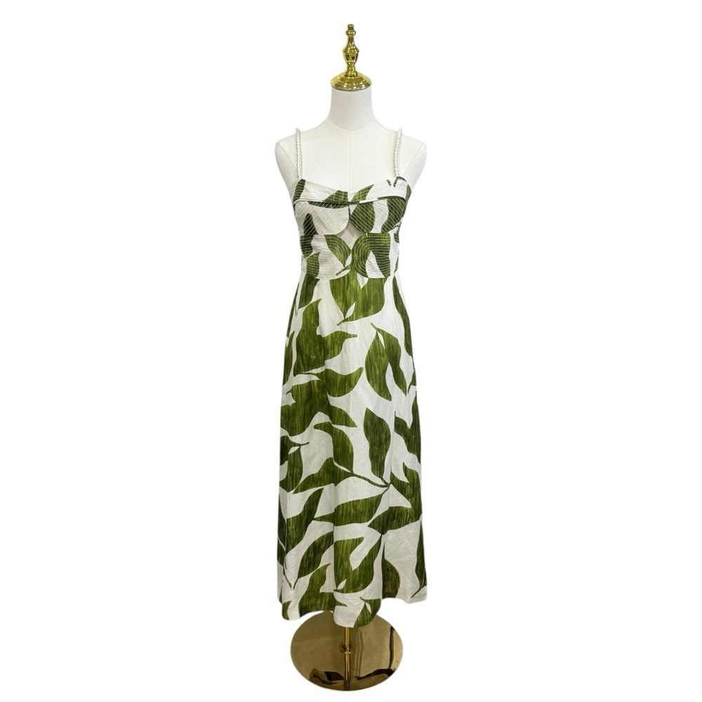Antonio Melani M.G. Style Finley Linen Blend Sweetheart Neck Maxi Dress NWT $249 - Picture 5 of 12